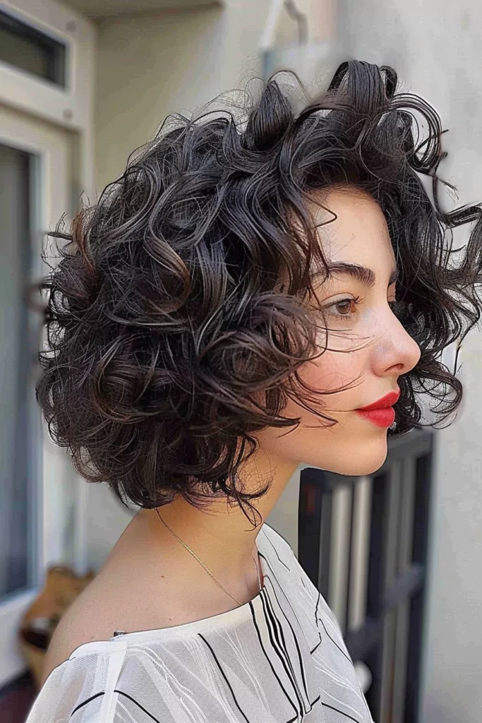 Stylish Bob that is Inverted and Curly