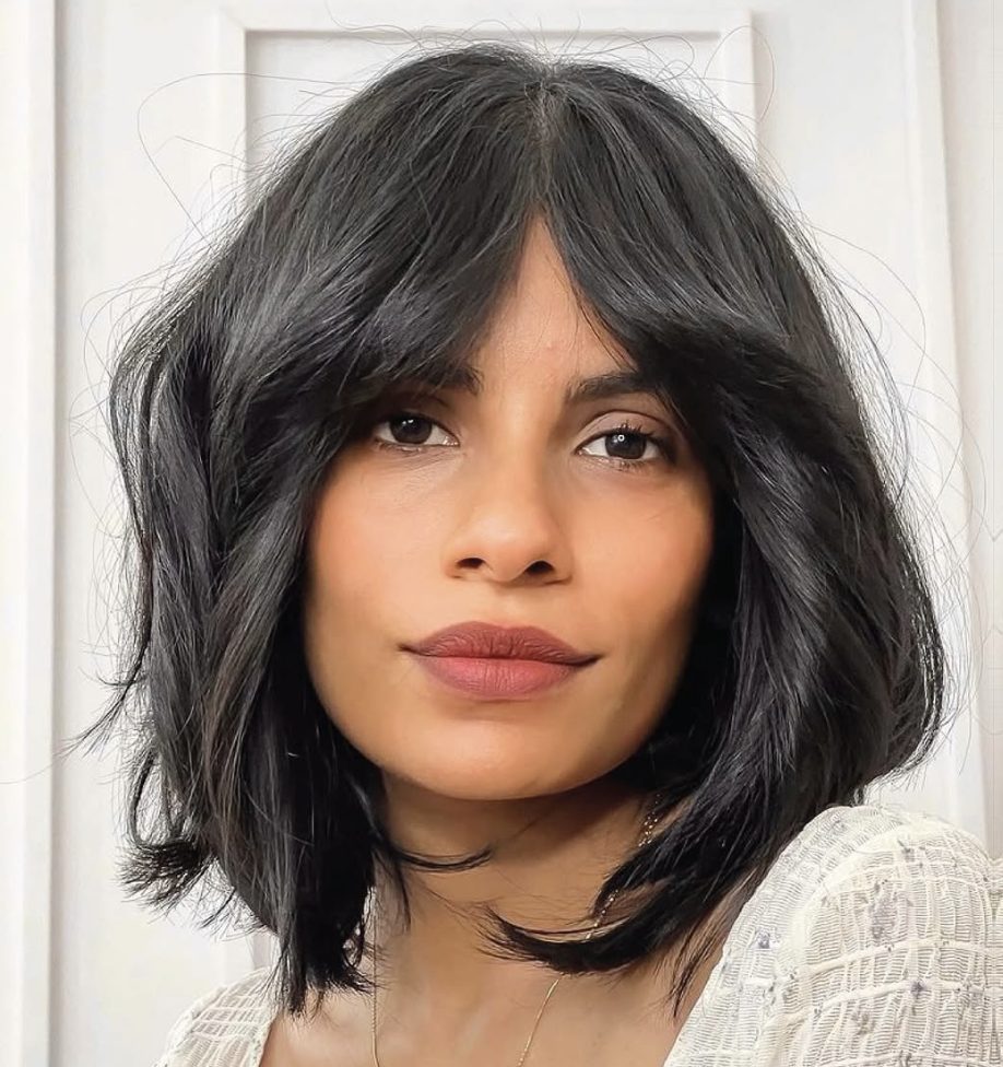 Angled Bob with Wispy Bangs