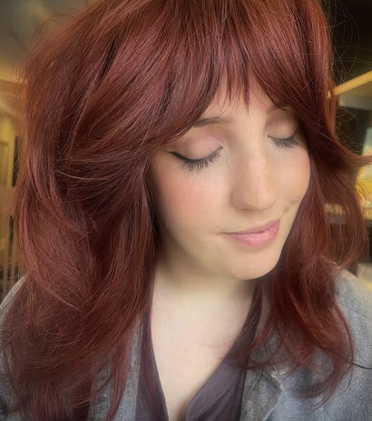 Auburn Shag with Voluminous Waves