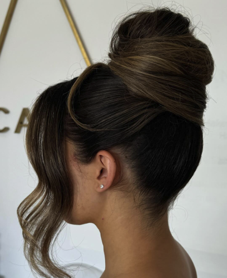Chocolate Brown High Bun