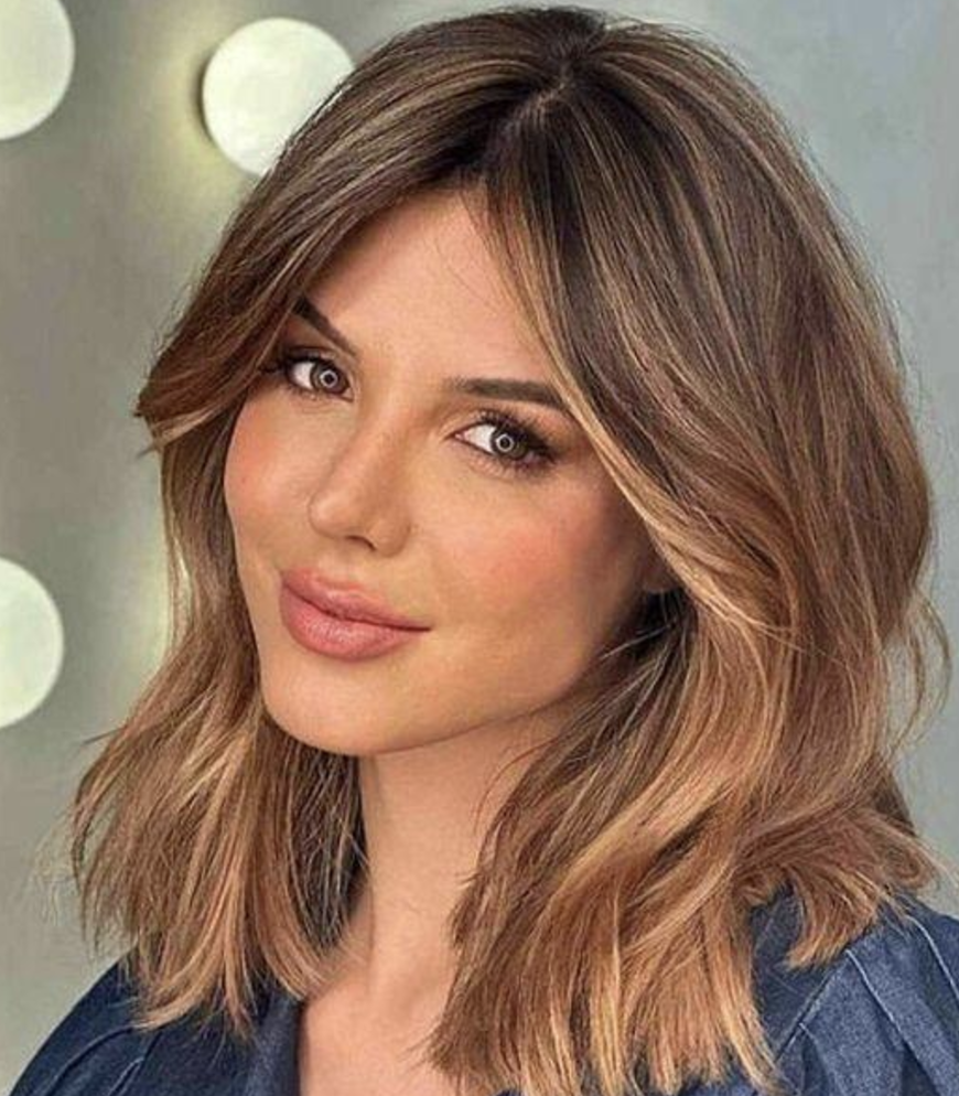 Classic Layered Bob with Middle Part
