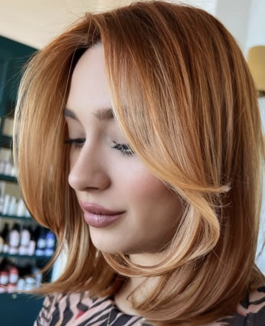 Coppery Layered Cut with Front Highlights