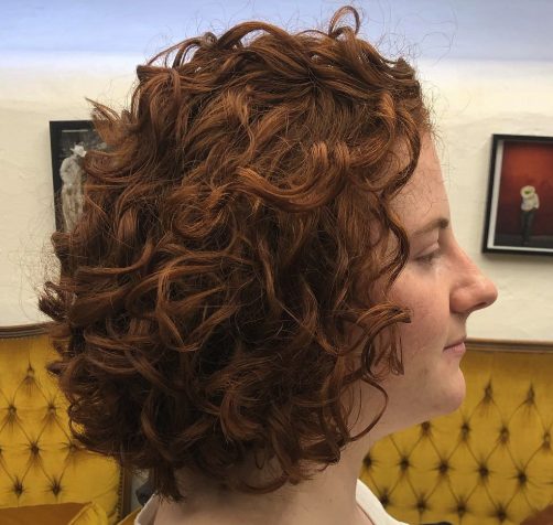 Curly Layered Bob with Volume
