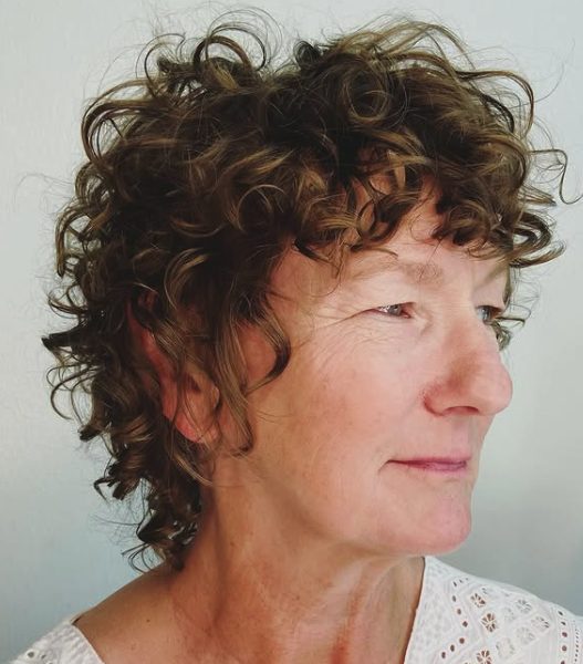 Curly Pixie with Defined Bangs