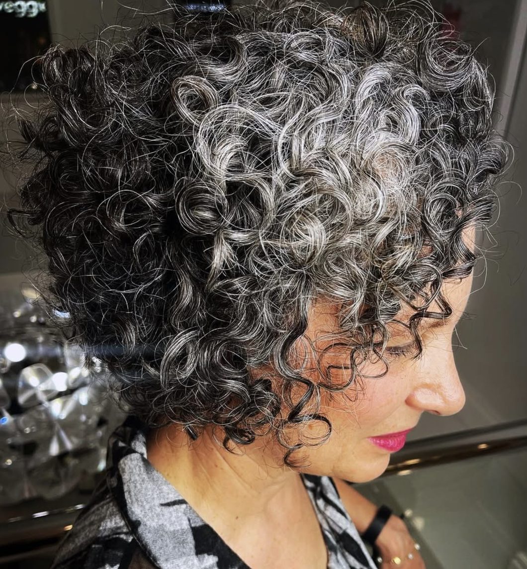 Curly Side-Parted Bob