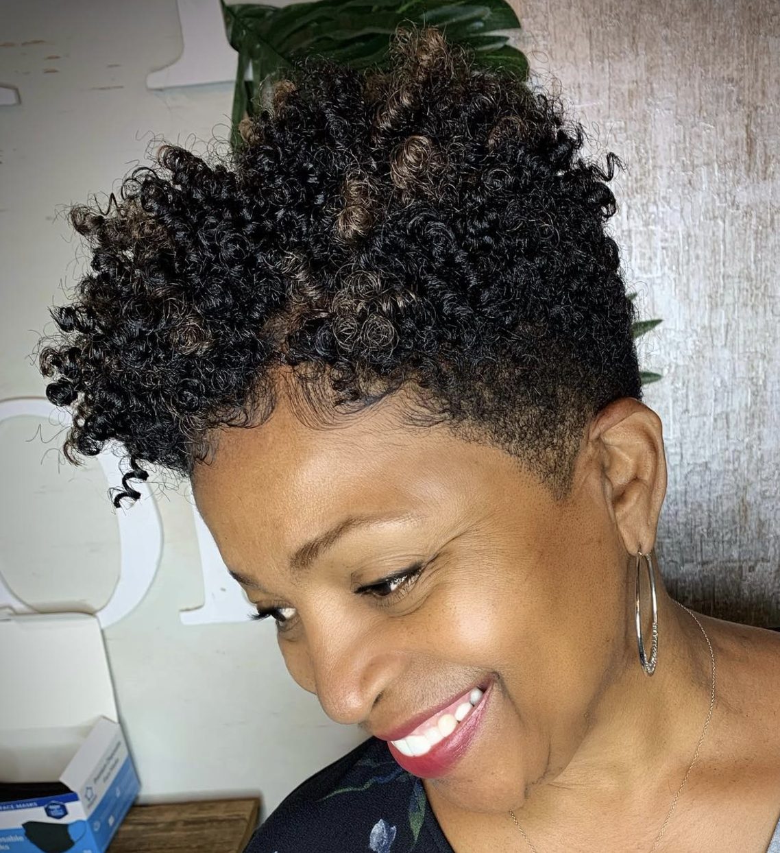 Curly Tapered Pixie Cut