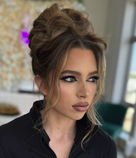 Dark Brown Beehive Updo