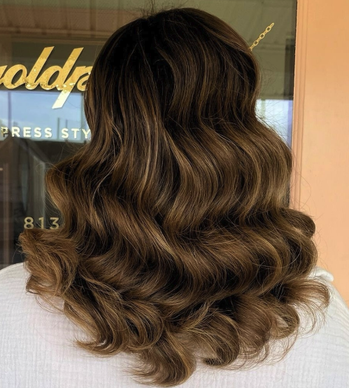Dark Brown Retro Curls