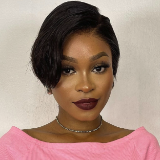 Dark Brown Side-Parted Pixie