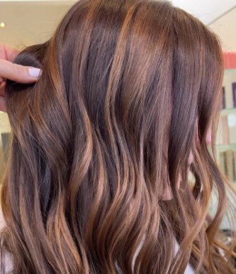 Dark Brown Waves with Auburn Tints