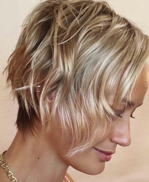 Disconnected Layered Pixie Cut