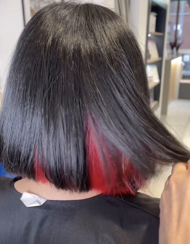 Edgy Blunt Cut with Underlayer Color