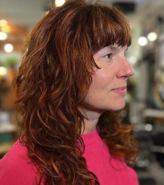 Fiery Red Shag with Flared Ends