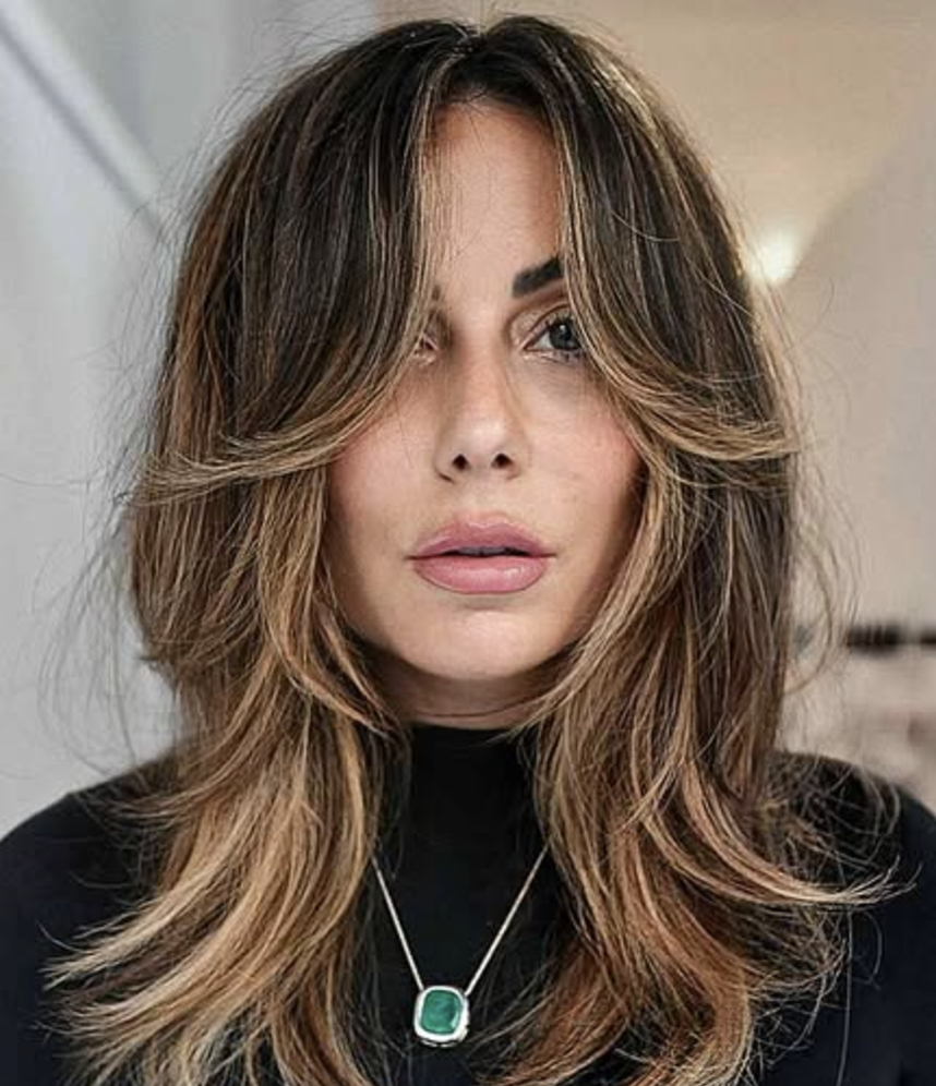 Flirty Feathered Layers with Middle Part