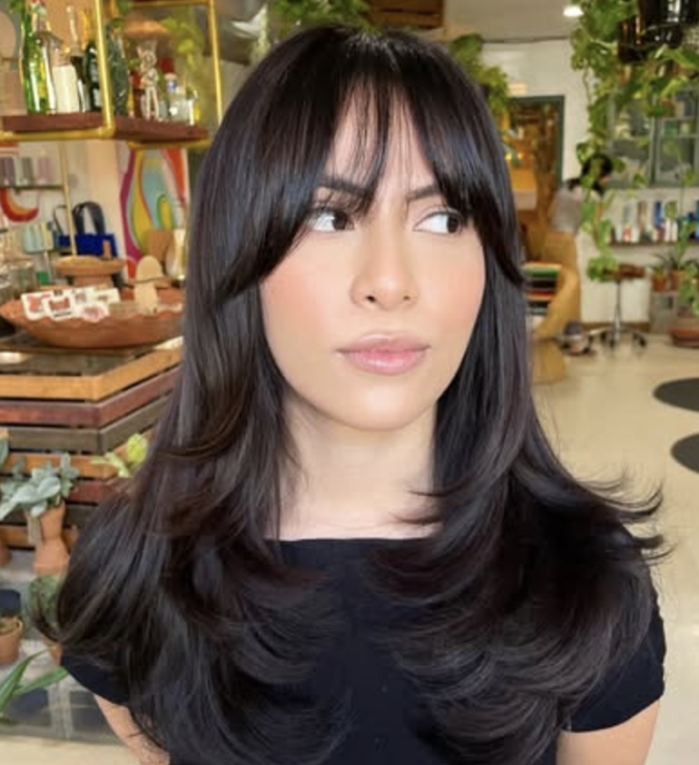 Layered Cut with Wispy Curtain Bangs