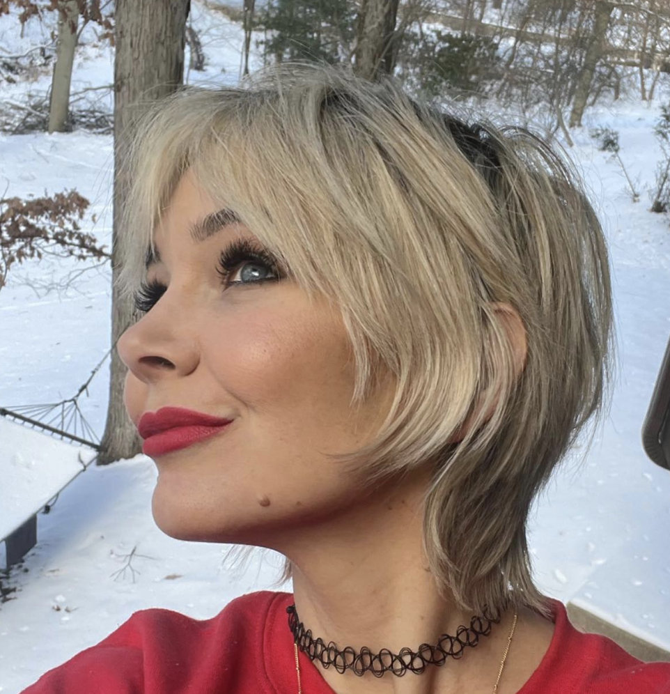 Layered Pixie with Dark Roots