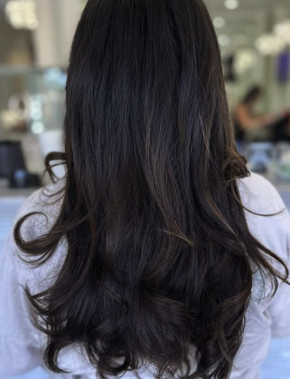 Long Dark Brown Layers with Flip Ends