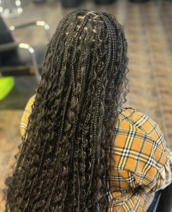 Long Dark Brown with Boho Braids