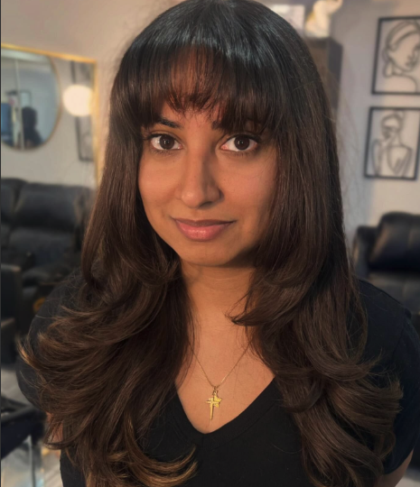 Long Espresso Brown Layers with a Fringe