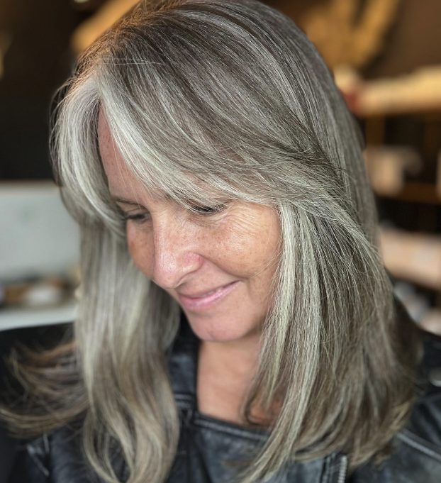 Long Layered Cut with Feathered Bangs