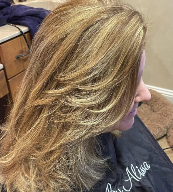 Long Layers with Side Bangs and Volume