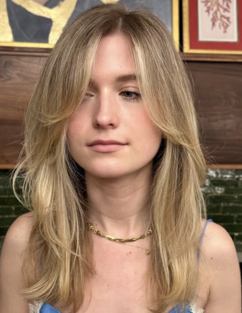 Luxurious Long Layers with a Side Part