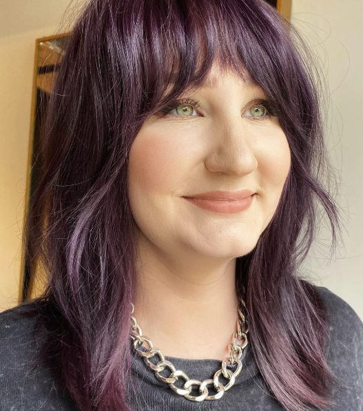 Mid-Length Shag with Soft Lavender Undertones