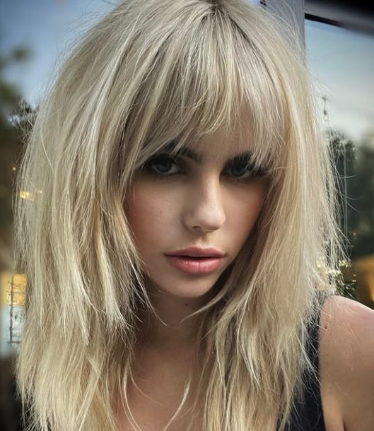 Mid-Length Shag with Vintage Flair