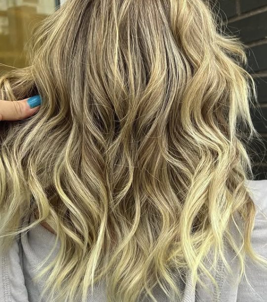 Sandy Blonde Shag with Beachy Texture