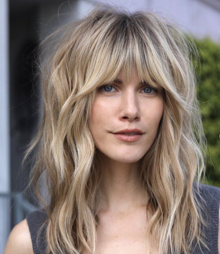 Shaggy Medium Hair with Side Bangs