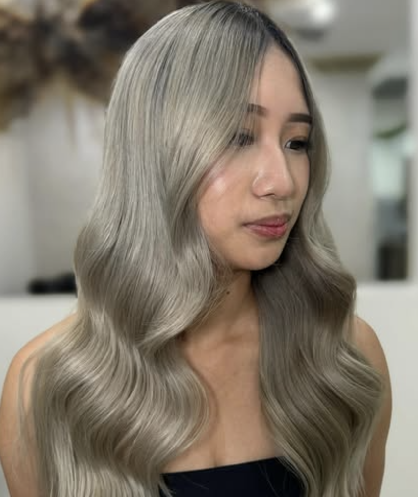 Shimmering Ash Blonde Layers