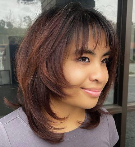 Sleek and Straight Shag with Angular Cuts