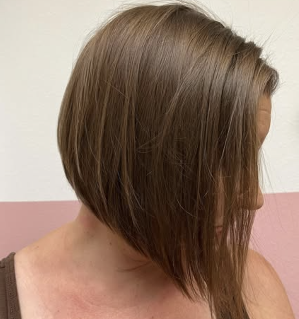 Sleek Angled Bob with Long Layers