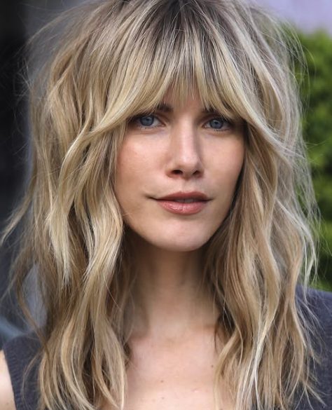 Smooth-Layered Shag with Blunt Bangs