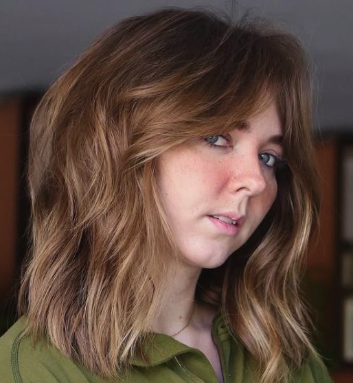 Soft Brown Shag with Curtain Bangs