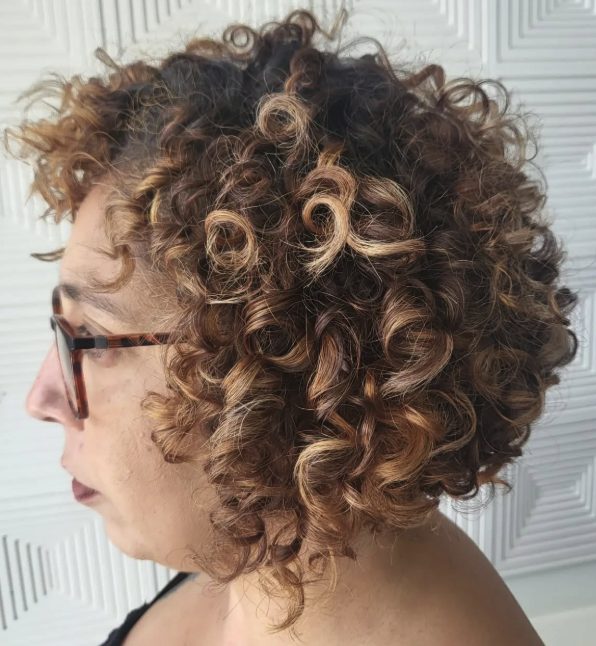 Stacked Bob with Tight Curls