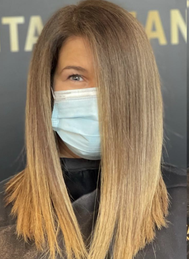 Straight Hair with Asymmetrical Medium-Length Layers