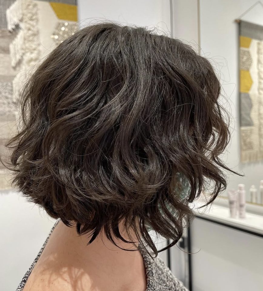Textured Chin-Length Cut for Curly Hair