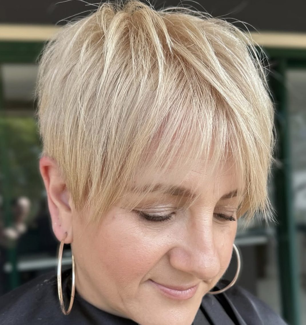 Textured Pixie with Long Bangs