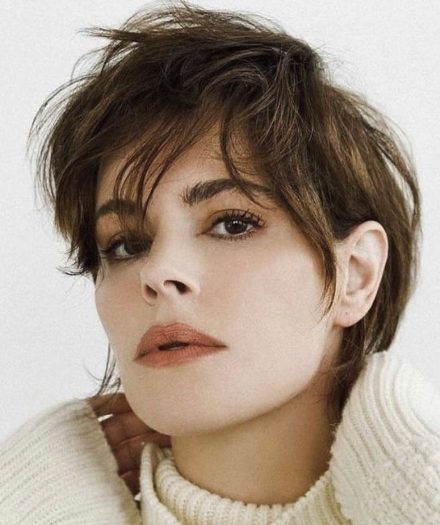 Tousled Layered Pixie with Side Bangs