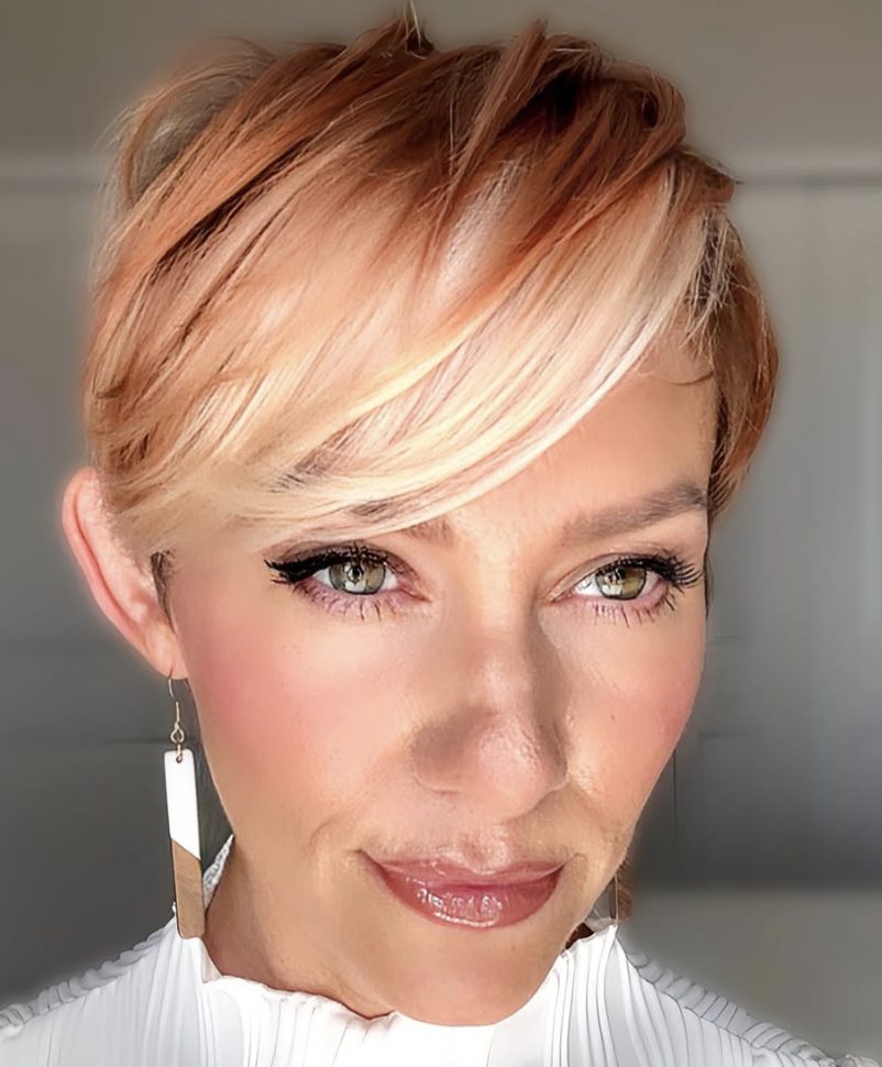 Two-Tone Pixie with Side-Swept Bangs