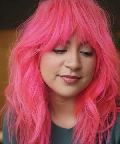Vibrant Pink Shag with Bold Texture