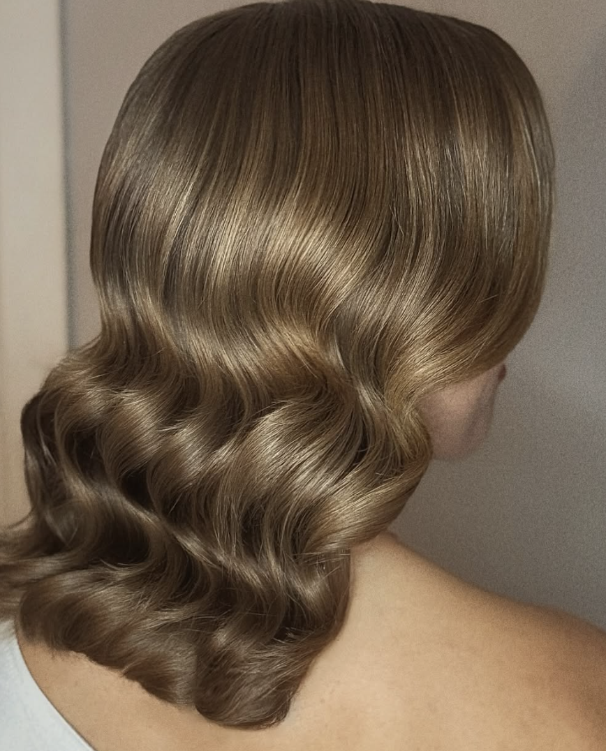 Vintage Glam Waves on Medium Hair