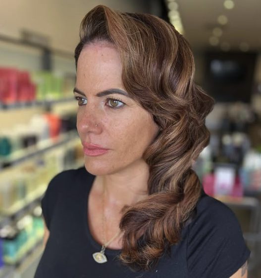 Vintage Waves with Retro Bangs