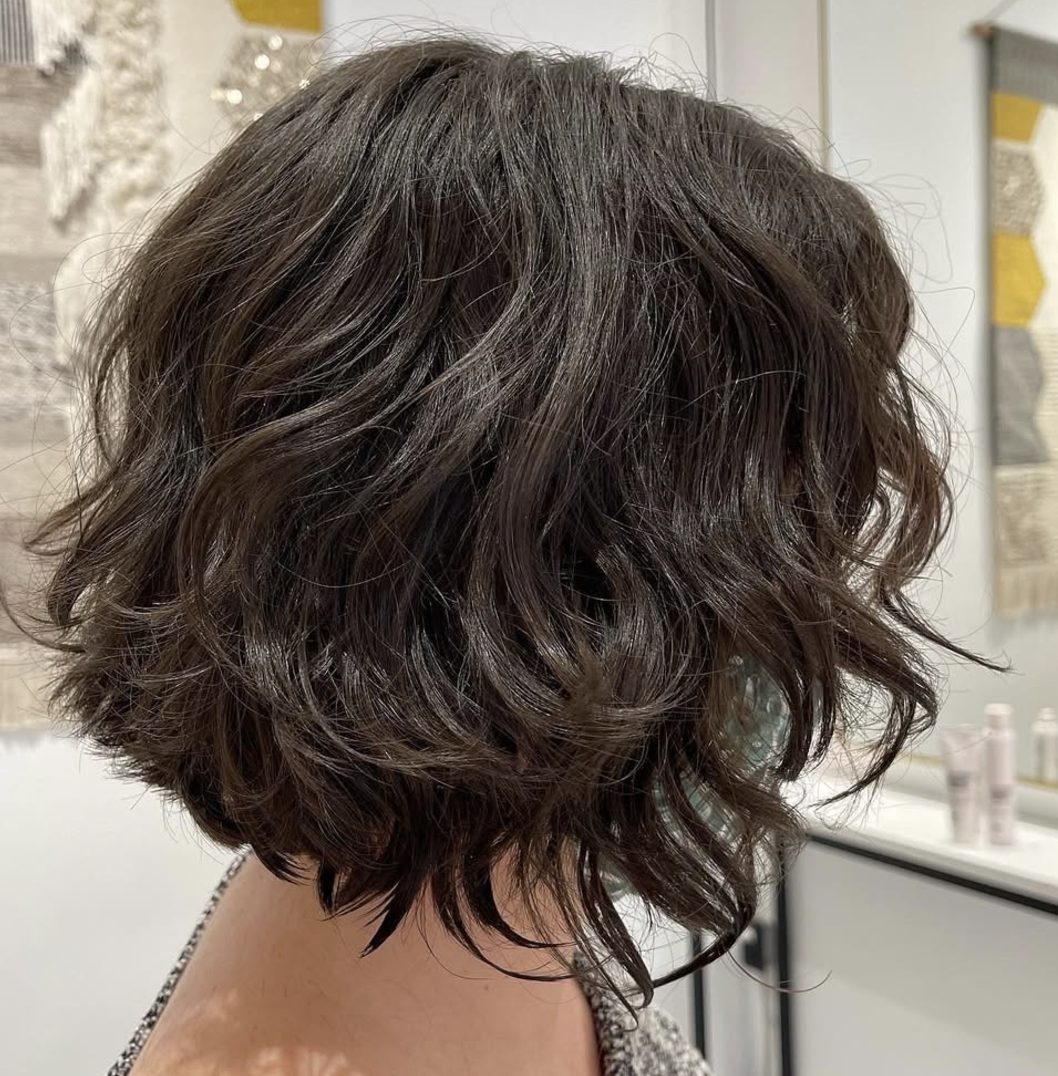 Wavy-Curly Long Bob