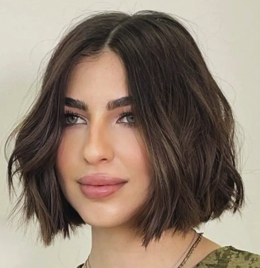 Wavy Layered Cut with Side Part