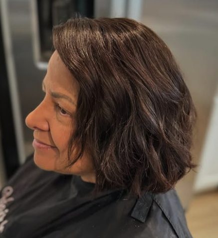 Wavy Shoulder-Length with Side-Swept Fringe